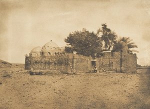 1849-50 में हेरमेंट में हदजी-अब्दल्लाह-एल-मारबाउट का मकबरा। द्वारा मैक्सिम डू कैंप