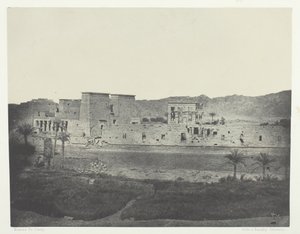 बेघे द्वीप से लिया गया दृश्य, लुकिंग वेस्ट, फिलो, नूबिया, 184951, 1852 मुद्रित। द्वारा मैक्सिम डू कैंप