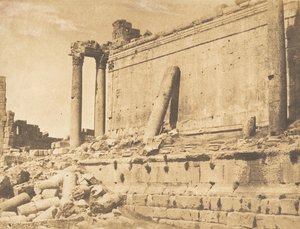 15 सितंबर, 1850 को बालबेक हेलियोपोलिस में बृहस्पति के मंदिर का दृश्य। द्वारा मैक्सिम डू कैंप
