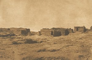 अप्रैल 1850 में कर्क रेखा के अबू-होर ट्रॉपिक के गांव का दृश्य। द्वारा मैक्सिम डू कैंप
