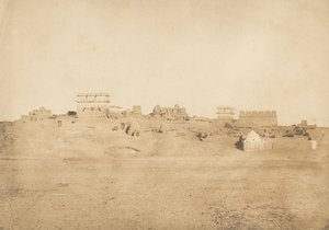 लक्सर, थेब्स, 1849-50 के गांव के हिस्से का दृश्य। द्वारा मैक्सिम डू कैंप