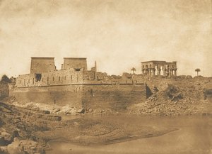 फिलै द्वीप का सामान्य दृश्य, बेगुएह द्वीप के दक्षिणी सिरे से लिया गया, 1849-50 द्वारा मैक्सिम डू कैंप