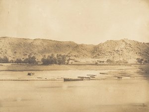 फिलै के दक्षिण-पूर्व का दृश्य - चर्क-एल-हेस्से, 1849-50। द्वारा मैक्सिम डू कैंप