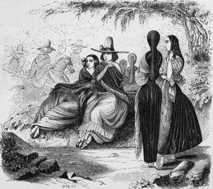 पेरू में लीमा की महिलाएं, 1840 के दशक में लीमा में रेडिगेट की यात्रा से उत्कीर्ण