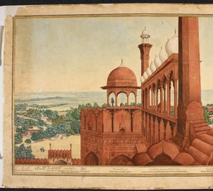 मुगल बादशाह का महल। दिल्ली के मनोरम दृश्य का एक हिस्सा द्वारा मजार या मजहर अली खान