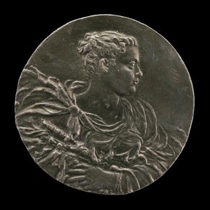 गाउन और मेंटल में वेनिस की एक युवा महिला, c. 1563. द्वारा पदक विजेता एए