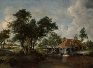 ग्रेट रेड रूफ के साथ वाटरमिल, 166265। द्वारा मेइंडर्ट हॉबेमा