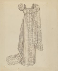 दुपट्टे के साथ शादी की पोशाक, c. 1939. द्वारा मेलिता हॉफमैन