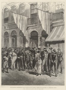 ब्राजील के बीमाकरण, रियो डी जनेरियो में दैनिक डराता है, एक समाचार पत्र कार्यालय में टेलीग्राम पढ़ रहा है द्वारा मेल्टन प्रायर