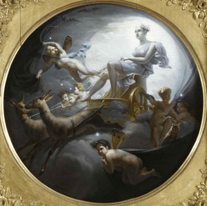 डायना अपने रथ पर, 1821। द्वारा मेरी जोसेफ ब्लोंडेली