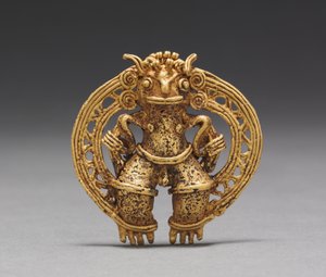चित्रा लटकन, सी। 1000-1550 (कच्चा सोना)