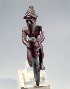 मेसोपोटामी: तांबे की नींव की आकृति जिसमें एक देवता एक कील को धक्का दे रहा है। लगभग 2150 ई.पू. टेलो से। पेरिस, लौवर संग्रहालय द्वारा मेसोपोटामियन मेसोपोटामियन