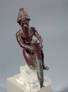 मेसोपोटामी: तांबे की नींव की आकृति जिसमें भगवान को कील ठोकते हुए दिखाया गया है। लगभग 2150 ई.पू. टेलो से। पेरिस, लौवर संग्रहालय द्वारा मेसोपोटामियन मेसोपोटामियन