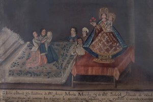 एक्स-वोटो पेंटिंग, 1851 द्वारा मैक्सिकन स्कूल
