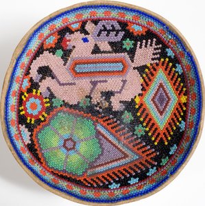 सिएरा माद्रे, मेक्सिको (कपड़ा) से Huichol कटोरा द्वारा मैक्सिकन स्कूल