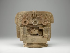 Incensario, c.200-600 (टेराकोटा और पेंट) द्वारा मैक्सिकन स्कूल