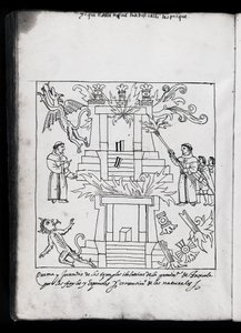 मिसिसिपी हंटर 242 f.240v फ्रांस के जलते हुए मंदिर, डिएगो मुनोज़ कैमरगो द्वारा हिस्टोरिया डे ट्लास्काला का चित्र द्वारा मैक्सिकन स्कूल