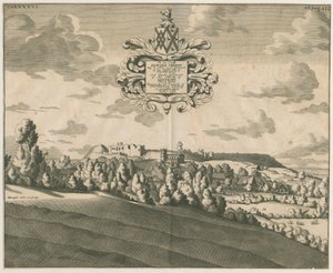 टटबरी कैसल - दूर का दृश्य: तांबा-प्लेट उत्कीर्णन, एनडी [सी 1686] द्वारा माइकल बर्गर