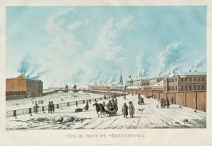 सेंट पीटर्सबर्ग में शिमोनोव्स्की ब्रिज, 1813