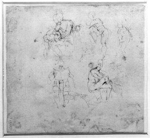 चित्रा अध्ययन, c.1511 द्वारा माइकल एंजेलो बुओनारोती