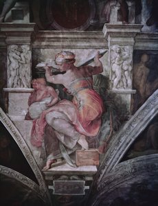 सिस्टिन चैपल सीलिंग: लीबिया सिबिल, c.1508-10 (पूर्व बहाली) द्वारा माइकल एंजेलो बुओनारोती