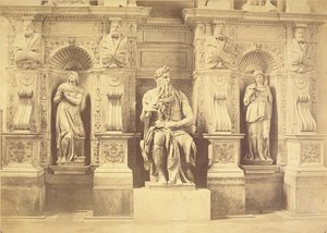 पोप जूलियस II का मकबरा (1453-1513) मूसा का विवरण लिआ और राहेल द्वारा घिरा हुआ है द्वारा माइकल एंजेलो बुओनारोती