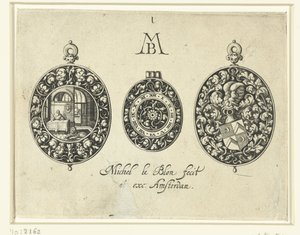 दो वॉचकेस और एक डायल, c.1620-26 द्वारा मिकिएल ले ब्लोन