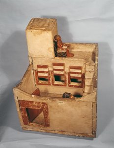 आंकड़े के साथ एक ग्रैनरी का लकड़ी का मॉडल, c.2000-1800 ईसा पूर्व (लकड़ी)