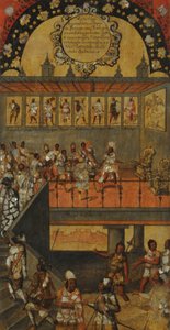 मेक्सिको की विजय, पैनल XII, c.1696-1715 (लकड़ी पर पेंट) द्वारा मिगुएल गोंजालेज