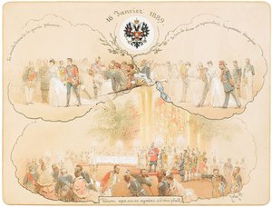 1889 में विंटर पैलेस में हेराल्ड हॉल में एक गेंद
