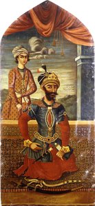 चंगेज खान का चित्रण, यूथ इन अटेंडेंस, c.1803-4 द्वारा मिहर अली