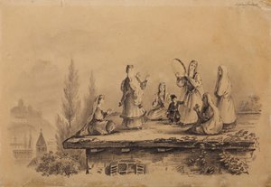 1837 की छत पर जॉर्जियाई महिलाएं