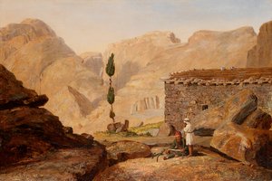 1844 के बाद एलियाह के चैपल के साथ माउंट सिनाई की चोटी।