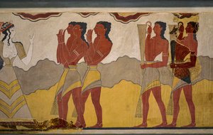 जुलूस भित्तिचित्र का पुनर्निर्माण द्वारा Minoan