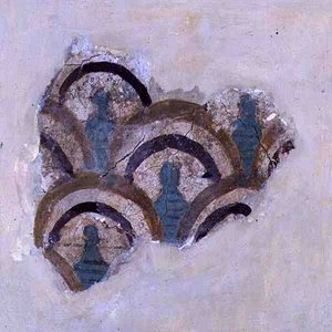 नोसोस, क्रेते से सर्पिल बैंड और फूल, c.1500 ईसा पूर्व (फ्रेस्को) द्वारा Minoan