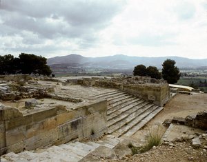 2700-1200 ई.पू. के फिस्टोस के खंडहरों का दृश्य द्वारा Minoan