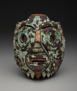 मास्क, संभवतः टाललोक का, c.1350-1521 (लकड़ी, फ़िरोज़ा, खोल, लिग्नाइट और राल) द्वारा मिक्सटेक मिक्सटेक