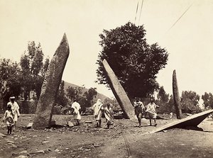 फासीवादी युग में 'बिल्डिंग ए एम्पायर': साइट जिस पर एक बार एक्सम का ओबिलिस्क खड़ा था, अब रोम में स्थानांतरित हो गया, 09/05/1936 (बी/डब्ल्यू फोटो) द्वारा मोडेस्टिनो बाल्डिनेटी