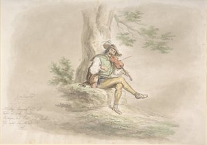 जिप्सी फिडलर, 1858। द्वारा मोनोग्रामिस्ट सीजी