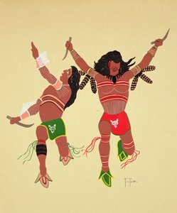 किओवा वारियर्स (स्टैंसिल प्रिंट) द्वारा मोनरो त्सोके