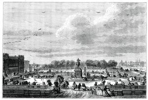 किंग लुईस XV, 1763 1885 के एक फ्रांसीसी महल के उद्यान।
