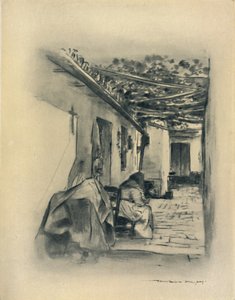सेविले में आंगन, 1903। द्वारा मोर्टिमर लुडिंगटन मेनपेस