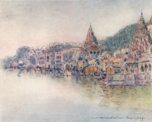 बनारस की पवित्र नदी के तट पर, 1905 द्वारा मोर्टिमर लुडिंगटन मेनप्स