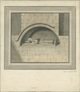 एलफोर्ड चर्च - "द स्टेनली मॉन्यूमेंट": वाटर कलर ड्राइंग, एनडी [ 18 वाँ प्रतिशत] द्वारा मूसा ग्रिफ़िथ