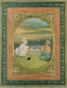 एक मुल्ला और एक संगीतकार, c.1640-1650 द्वारा मुगल स्कूल