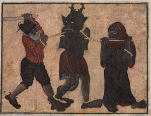 जंजीरों में दानव, सी। 1453. द्वारा मुहम्मद सिया कलाम