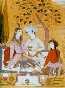 कामुक युगल और एक नौकर, 1696। द्वारा मु'इन मुसाविरि