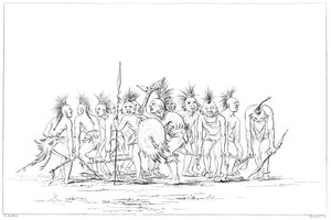डांसिंग, सैक एंड फॉक्स, रॉक आइलैंड, अपर मिसिसिपी, 1841। द्वारा मायर्स एंड को