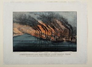 फोर्ट हेनरी, टेने की बमबारी और कब्जा, c.1862 द्वारा एन। और इव्स, जेएम क्यूरियर