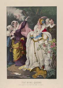द रिवाइवल क्वींस, मैरी क्वीन ऑफ़ स्कॉट्स डिफाइनिंग क्वीन एलिजाबेथ, 1857-72 (हाथ से बने लिथोग्राफ) द्वारा एन। और इव्स, जेएम क्यूरियर